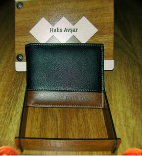 Kişiye Özel Ahşap Kutulu Erkek Cüzdanı