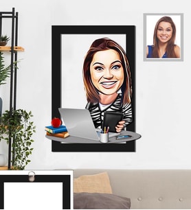 Kişiye Özel Patron Karikatürlü 3D Ahşap Tablo 30x47 Bayan-4