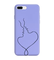 Iphone 8 Plus Çizgi Tasarımlı Mor Lansman Telefon Kılıfı