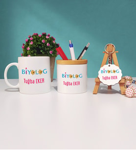 Biyolog Hediye Kupa Bardak Kalemlik ve Anahtarlık Hediye Seti