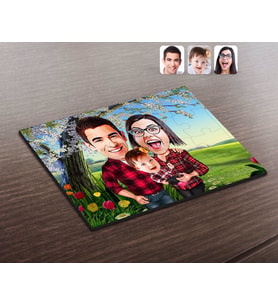 BK Gift Kişiye Özel Aile Karikatürlü Ahşap Puzzle-2