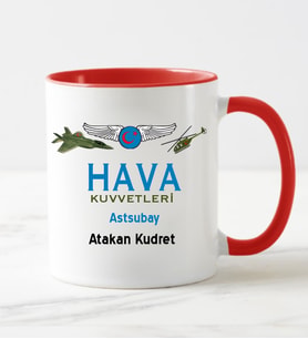 Hava Kuvvetleri Astsubay Kupa Bardağı Kırmızı