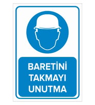MIGNATIS - Baretini Takmayı Unutma Levhası - Sac Malzeme 35x50cm