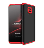 Microsonic Xiaomi Redmi Note 9 Pro Max Kılıf Double Dip 360 Protective Siyah Kırmızı