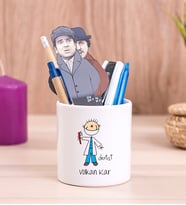 Erkek Diş Hekimi Karikatürü Seramik Kalemlik