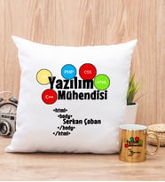 Yazılım Mühendisi Yastık ve Gold Kupa Bardak