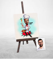 BK Gift Kişiye Özel Chef Karikatür Şovaleli Doğal Taş  1
