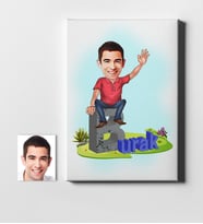 BK Gift Kişiye Özel İsimli Bay Karikatür Kanvas Tablo 50x70cm 2