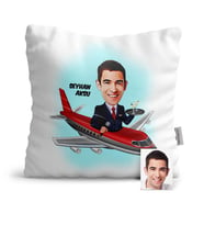 BK Gift Kişiye Özel Uçuş Görevlisi Host Karikatür  Yastık  1