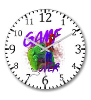 Hulk VeSpider Game Over Duvar Saati Bombeli Gercek Cam