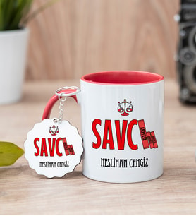 Savcı Kırmızı Kupa Bardak Ve Anahtarlık Set
