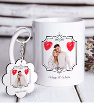 BK Gift Kişiye Özel İsimli Fotoğraflı Beyaz Kupa ve Anahtarlık Hediye Seti-31 (Model 1)