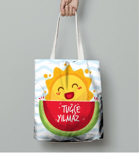 BK Gift Kişiye Özel Yaz Temalı Bez Çanta 007