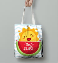 BK Gift Kişiye Özel Yaz Temalı Bez Çanta 007