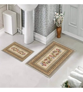 Banyo Halısı Ikili Klozet Takımı Kaymaz Tabanlı (60 xm x 100 cm + 40 cm x 60 cm) 