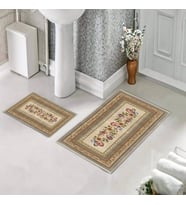 Banyo Halısı Ikili Klozet Takımı Kaymaz Tabanlı (60 xm x 100 cm + 40 cm x 60 cm) 