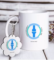 BK Gift Kişiye Özel Mesleki Ortopedist Beyaz Kupa ve Anahtarlık Hediye Seti-2 (Model 1)