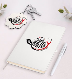 BK Gift Kişiye Özel Doktor Beyaz Defter Kalem ve Anahtarlık Hediye Seti-10 (Model 1)