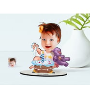 BK Gift Kişiye Özel Bebek Doğum Günü Karikatür Ahşap Biblo  2