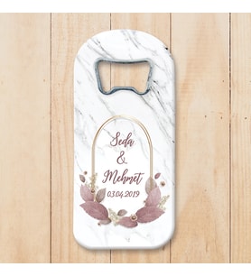 Mermer Desenli 2 Söz, Nişan, Nikah Hatırası Temalı Uzun (dik ) Açacak Magnet