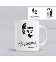 Mustafa Kemal Atatürk İmzalı Kupa Bardak Porselen