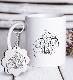 BK Gift Kişiye Özel Mesleki Saç Stilisti Beyaz Kupa ve Anahtarlık Hediye Seti-1 (Model 1)