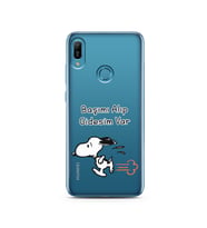 Snoopy Tasarımlı Süper Şeffaf Silikon Telefon Kılıfı Huawei Y6 (Prime) 2019
