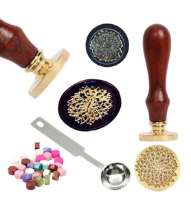 Mektup Damga Mühürü Gingko Leaves + 30 Mühür Mumu + Eritme Kaşığı