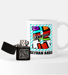 BK Gift Kişiye Özel Canım Babam Benzinli Çakmak ve Kupa Seti-3 (Model 1)