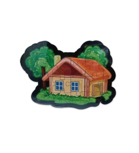 Ev Şekilli Ahşap Puzzle Yapboz, 20 Parçalı - Hayal Sepeti Çocuk Puzzle