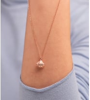Mode Silver Saklı inci rose gold gümüş kolye (Rose)