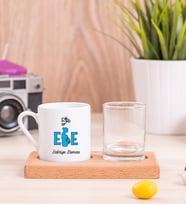 Ebe Ahşap Sunumlu Türk Kahvesi Fincanı