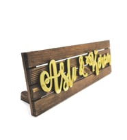45x13cm Ahşap İsimlik Pleksi Yazılı Masa üstü Kahverengi (STD)