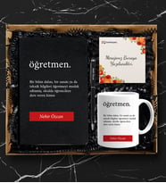 Öğretmen Siyah Defter Kalem İsimli Kupa Seti