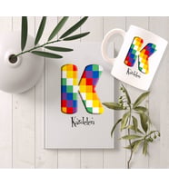 BK Gift Kişiye Özel Harf Tasarımlı Beyaz Defter ve Kupa Hediye Seti-13 (Model 1)