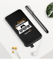BK Gift Kişiye Özel Benim Kahraman Babam Siyah 5000 mAh Hızlı Şarj Powerbank Kalem Seti (Model 1)