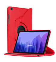 Microsonic Samsung Galaxy Tab A7 T500 Kılıf 360 Rotating Stand Deri Kırmızı