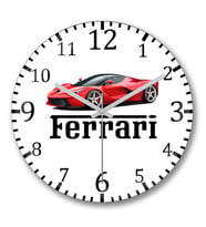 Ferrari Duvar Saati Bombeli Gercek Cam