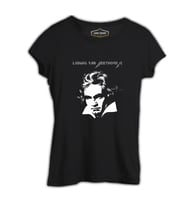 Ludwig van Beethoven Siyah Kadın Tshirt