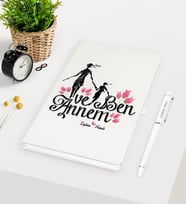 BK Gift Kişiye Özel Annem ve Ben Beyaz Defter Kalem Seti