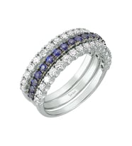 Sirius Pırlanta ve Safir Taşlı 3 Parçalı Yüzük 0704R0226