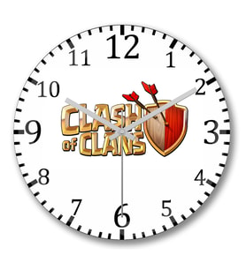 Clash of Clans Duvar Saati Bombeli Gercek Cam