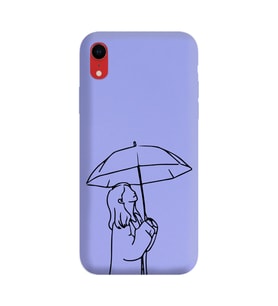 Iphone XR Çizgi Tasarımlı Mor Lansman Telefon Kılıfı