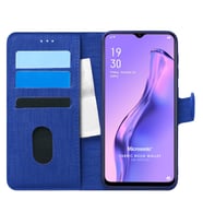 Microsonic Oppo A31 Kılıf Fabric Book Wallet Lacivert
