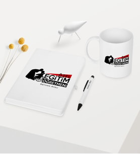 BK Gift Kişiye Özel Özel Eğitim Öğretmeni Temalı Beyaz Defter Kalem Kupa Seti - 1