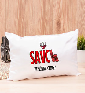 Savcı Dikdörtgen Saten Yastık (Beyaz)