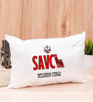 Savcı Dikdörtgen Saten Yastık (Beyaz)
