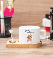 Eyeliner Gibiyim Çekemiyorlar Ahşap Altlıklı Fincan