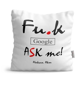 BK Gift Kişiye Özel Google Bana Sor Beyaz  Yastık  1