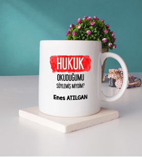 Hukuk Okuduğumu Söylemiş Miydim Hukukçu Hediye Kupa Bardak ve Taş Bardak Altlığı Seti